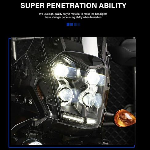KIMISS Headlights Guards, Motorcycle Headlight Protector Guard Impact Resistant Smooth Surface Replacement For Tenere 700 2019‑2022 (Transparent) in Saudi Arabia
