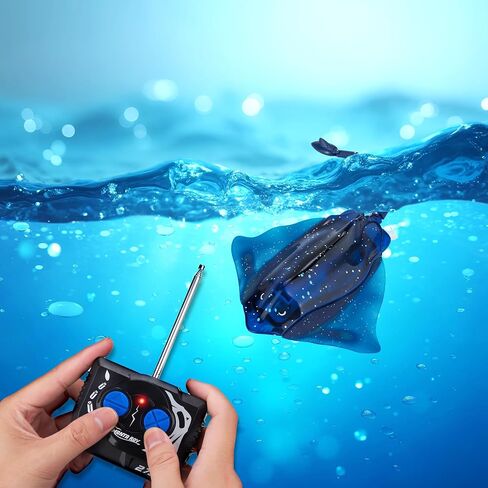 Contixo R11 RC Stingray Toy - Waterproof Remote Control Water Toy - LED Lights - Dual Motors - Indoor & Outdoor Toys - Pool & Bathtub - Gifts for Kids & Toddlers - Boys & Girls - Ages 3-12 - Blue in Saudi Arabia