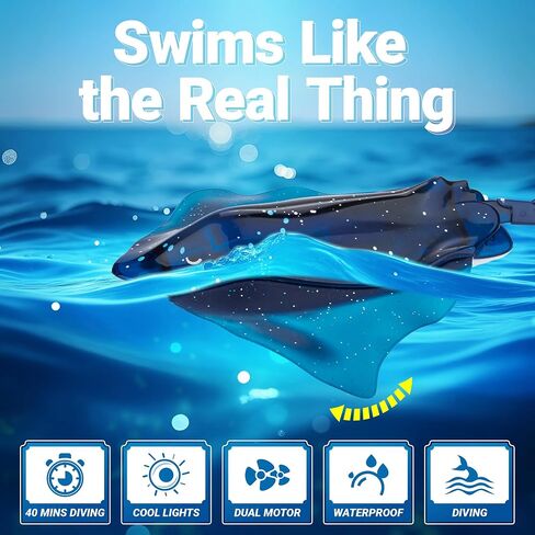 Contixo R11 RC Stingray Toy - Waterproof Remote Control Water Toy - LED Lights - Dual Motors - Indoor & Outdoor Toys - Pool & Bathtub - Gifts for Kids & Toddlers - Boys & Girls - Ages 3-12 - Blue in Saudi Arabia