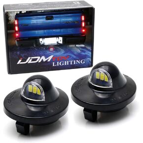 iJDMTOY OEM-Fit 3W Full LED License Plate Light Assembly Kit Compatible with Ford F150 Ranger Raptor Explorer Sport Trac, Powered by 3pcs Xenon White LED Diodes