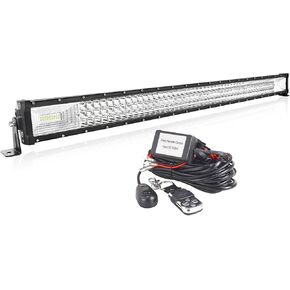Willpower Straight 42 inch 540W Car Led Light Bar with 12V Strobe Remote Control Wiring Harness Cable Kit 6000K Flood Spot Beam Triple Row Driving Work Lamp for Jeep Off Road Truck SUV 4x4