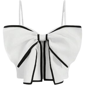 SOLY HUX Women's Y2k Bow Front Cami Crop Tops Contrast Binding Summer Camisole