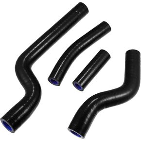 X AUTOHAUX 4 Pcs Black Silicone Radiator Coolant Hose Pipe Tubing for Yamaha YZ250 YZ 250 2002-2013