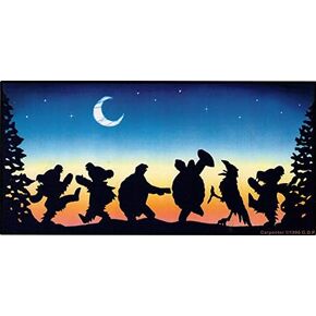 Moondance Dancing Bears, Terrapins and a Crow Dancing in The Moonlight – Window Sticker/Decal (7.75" X 3.75")