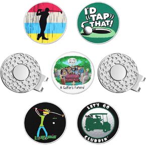 Golf Hat Clips with Funny Magnetic Ball Markers, Enamel Magnetic Golf Ball Markers for Putting Green, Magnet Hat Clips for Men Women Golf Lovers Gifts Golfing Accessories