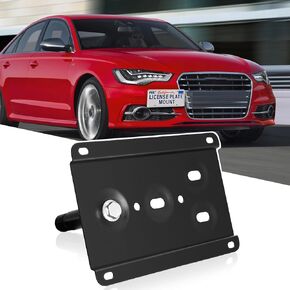 Tow Hook Adapater No Drill Front Grille License Plate Mounting Bracket Holder Compatible with Audi A6 / S6 | 2015-2018; A5 / S5 (F5) | 2017-2022 ; TT | 2015-2023;