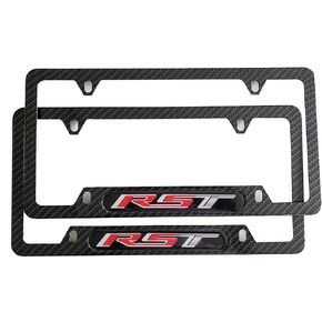 RST License Plate Frame Cover Holder, Carbon Fiber for Silverado 1500 Tahoe Yukon,Truck Car Accessories 2pcs