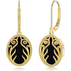 Dorunmo Butterfly/Filigree Black Onyx Earrings for Women 925 Sterling Silver Filigree Earrings Butterfly Dangle Earrings Black Onyx Jewelry for Women Christmas Gifts