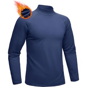 MAGCOMSEN Men's Thermal Shirt, Fleece Lined Long Sleeve Undershirts, Athletic Warm Base Layer Winter Top