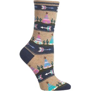 Hot Sox Womens Tee Pee Socks, Denim Heather, 1 Pair, Womens Shoe 4-10