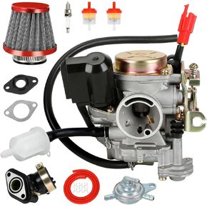 GY6 50cc Carburetor for Tao tao 50cc 49cc ATM50 Pony VIP Scooter Chinese 4-Stroke Engine Moped, PD18J 139QMB Carb for CY50 Thunder Roketa Jonway Lance Parts with Intake Manifold