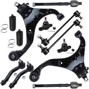 مجموعات التعليق الأمامية 12 قطعة ذراع التحكم السفلي لـ 2005-2009 Tucson، 2005-2010 Kia Sportage، 2 أذرع تحكم سفلية 2 مفاصل كروية 2 قضبان تأرجح 4 قضبان ربط 2 استبدال الأحذية in Kuwait