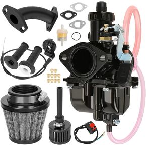 VM22 Carburetor Kit Compatible with Predator 212cc 196cc 224cc 6.5hp Coleman Mini Bike CT200U BT200X Baja Warrior MB200 High Parts Curved Intake Manifold Throttle Assembly