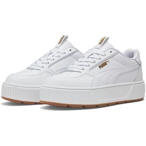 Puma Women's Karmen Rebelle Shoes, Puma White/Puma White/Puma Team Gold, 7.5 M