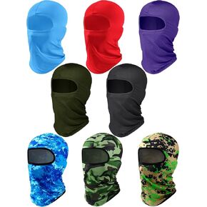 SATINIOR 8 Pcs Balaclava Face Cover Winter Face Mask Windproof Ski Balaclava UV Protection Outdoor Balaclava(Basic Colors)