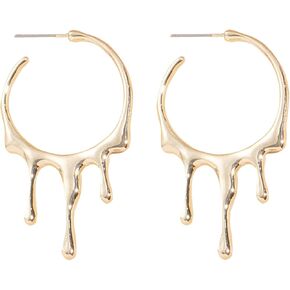 Chunky Gold Earrings for Women Hoop Earrings Lightweight Teardrop Earrings Hypoallergenic Gold Chunky Earrings Trendy Waterdrop Hoop Earrings for Birthday Gifts
