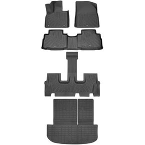 سجادات أرضية وبطانة شحن مخصصة مناسبة لملحقات Palisade 2020-2025، بطانات شحن لجميع الأحوال الجوية 7 و8 مقاعد الركاب ومقاعد الدلو 3 صفوف مجموعة كاملة لحماية السجاد TPE عديم الرائحة in Kuwait