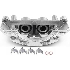 A-Premium Disc Brake Caliper Assembly with Bracket Compatible with Select Nissan Models - NV1500/NV2500/NV3500 2012-2021, Titan XD 2016-2021 - Front Left Driver Side
