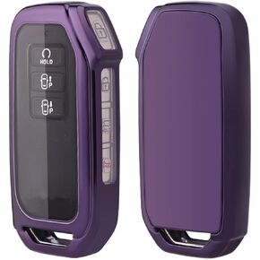 Key Fob Cover Case Fit for 2022 Kia EV6 Soft TPU Keyless Entry Remote Holder Skin Protector (Dark Purple)