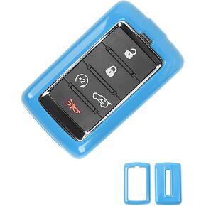 Hoolcar Key Fob Cover Case Key Holder Shell Remote Control Smart Key Fob Protector Fit for Jeep Grand Cherokee 2021-2024, Carbon Fiber