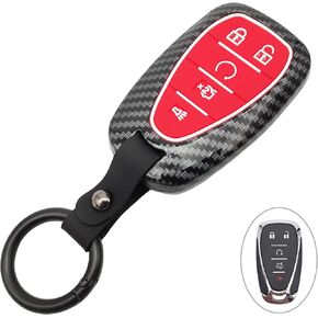 ABS Carbon Fibre Protector Key Fob Cover fit for Chevy Camaro Malibu Equinox Cruze Blazer Trax Volt Bolt Key Fob