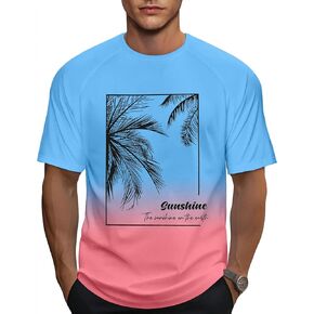 Mens Graphic T-Shirts Fashion Crew Neck Tshirts Gym Muscle Athletic Workout Summer Tee Shirt Top for Man