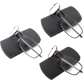 3 Pack Reading Glasses Portable,Anti UV Glare,Foldable Anti Blue Light Spring Hinge Readers for Women Man 2.5