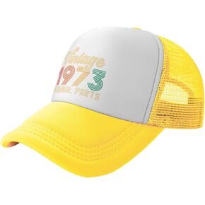 Vintage 1973 Original Parts Funny Adjustable Mesh Trucker Hat for Adults Unisex Classic Hats Fishing Caps Black