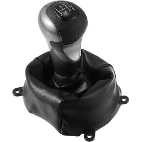 X AUTOHAUX 1 Set Manual Gear Shift Knob 6 Speed with Faux Leather Boot for Honda Civic 2006-2011 54102-SNA-A01 Black