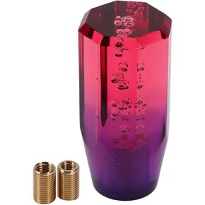 Car Shift Knob, 10cm Universal for Automatic and Manual Vehicle Gear Shifter Knob with 2 Adapter Acrylic Pink Purple, 1 Set