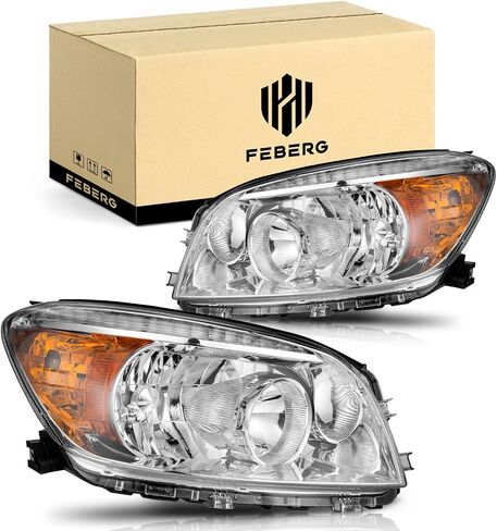 [OE Style Anti-Yellowing for 2006-2008 RAV4 Headlights Replacement for 06 07 08 RAV4 Headlight Assembly Headlamp Pair Halogen Black Housing Amber Reflector in Saudi Arabia