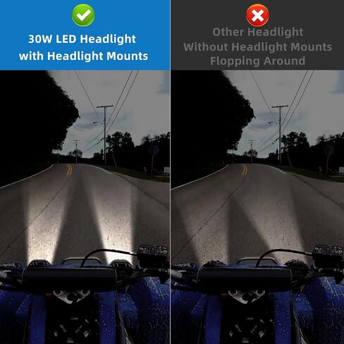 2 x Headlights Head Lights Kit Assembly For YAMAHA BANSHEE ATV Lights 3500LM 6000K Dual Color for High Low beam With Headlight Mounting Brackets Mounts (1987-2001 Plug-N-Play) in Kuwait