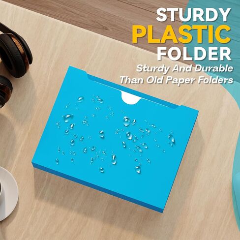 12 Pack Plastic Folders with Pockets and Prongs Fastener,2 Pockets Folders and 3 Prongs Folders Fit Letter Size Paper,Heavy Duty File Folders for Office School Home,Black in Kuwait