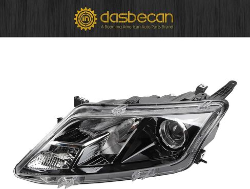 مصباح أمامي هالوجين من Dasbecan متوافق مع Ford Fusion 2010 2011 2012 مجموعة المصابيح الأمامية للسائق الأيسر يستبدل الغطاء الأسود # 9E5Z13008A 9E5Z13008B FO2502273 (مصابيح W/O) in Kuwait