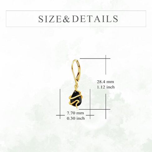 KECHO 14K Real Gold Snake Earrings Black Crystal Dangle Drop Dangling Earrings Solid Yellow Gold Gothic Jewelry Gifts for Women in Saudi Arabia