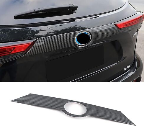 Car Accessories Tail Gate Grille Decoration Protector Guard Plate Fit for Toyota Highlander 2021 2022 2023 2024 2025 Rear Exterior Trunk Streamer Cover Trim (Glossy Chrome Style) ABS 1 PC in Kuwait
