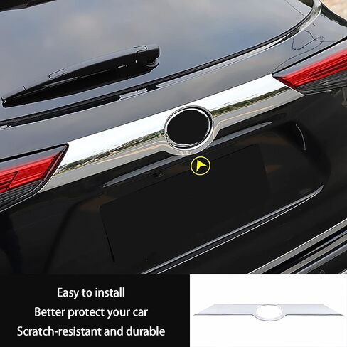 Car Accessories Tail Gate Grille Decoration Protector Guard Plate Fit for Toyota Highlander 2021 2022 2023 2024 2025 Rear Exterior Trunk Streamer Cover Trim (Glossy Chrome Style) ABS 1 PC in Kuwait