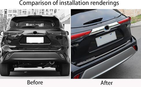 Car Accessories Tail Gate Grille Decoration Protector Guard Plate Fit for Toyota Highlander 2021 2022 2023 2024 2025 Rear Exterior Trunk Streamer Cover Trim (Glossy Chrome Style) ABS 1 PC in Kuwait