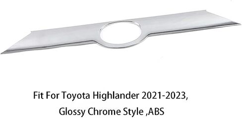 Car Accessories Tail Gate Grille Decoration Protector Guard Plate Fit for Toyota Highlander 2021 2022 2023 2024 2025 Rear Exterior Trunk Streamer Cover Trim (Glossy Chrome Style) ABS 1 PC in Kuwait