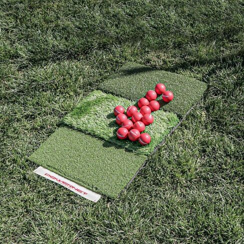 PowerNet Ultimate Chipping Bundle | Includes 3 Piece Golf Chipping Nets 16 Pack Practice Foam Golf Balls & Tri-Turf Grass Mat | Lightweight Durable Material | Indoor & Outdoor | for All Skill Levels in Kuwait