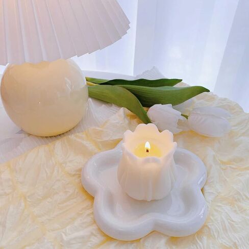 Flower Jewelry Dish for Women, Ceramic Jewelry Tray Dish, Small Engagement Ring Dish Holder, Nightstand Decor Trinket Tray Jewelry Holder Dish, Jewelry Plate for Rings, Key Dish Gift 5.90″ in Saudi Arabia