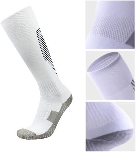 6 Pairs Mens Soccer Socks Stretchy Knee High Tube Socks Colorful Football Athletic Team Socks for Men in Kuwait