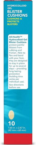 All Health Extreme Hydrocolloid Gel Blister Cushion Bandages, Heel, 1.65 in x 2.67 in, 10 ct | Long Lasting Protection Against Rubbing and Friction for Blisters in Kuwait