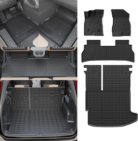 Floor Mats Compatible with 2024 2025 Chevrolet Trax Buick Envista Cargo Liner Back Seat Cover 2024 Chevy Trax Buick Envista Accessories (2024-2025, Trunk Mat with Backrest Mat+Floor Mats) in Kuwait