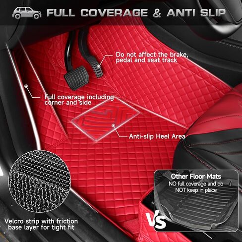 FREESOO for Tesla Model Y Floor Mats - All Weather Leather Custom Fit Floor Mats for Tesla Model Y 2024 2023 2022 2021 with Trunk Mats Cargo Liners - Black in Saudi Arabia