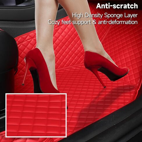 FREESOO for Tesla Model Y Floor Mats - All Weather Leather Custom Fit Floor Mats for Tesla Model Y 2024 2023 2022 2021 with Trunk Mats Cargo Liners - Black in Saudi Arabia