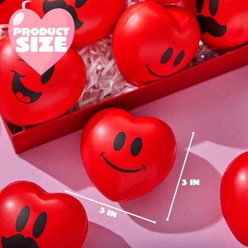JOYIN 15 Pcs Valentines Day 3 inch Heart Stress Balls Squeeze Stress Relief Heart Shaped Stress Ball for Kids and Adults Party Favors, Valentines Day Gifts in Saudi Arabia