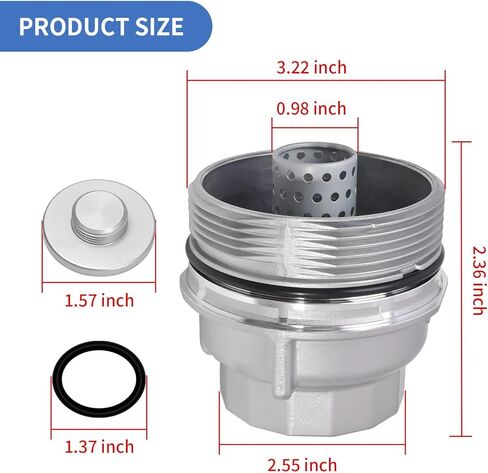 مجموعة غطاء غطاء فلتر الزيت VIKKSAER، 15620-31060 بديلة لسيارة Toyota Tundra Rav4 4Runner Camry Highlander Lexus RX350 Tacoma Avalon Sienna Venza غطاء فلتر الزيت مع قابس الزيت in Kuwait