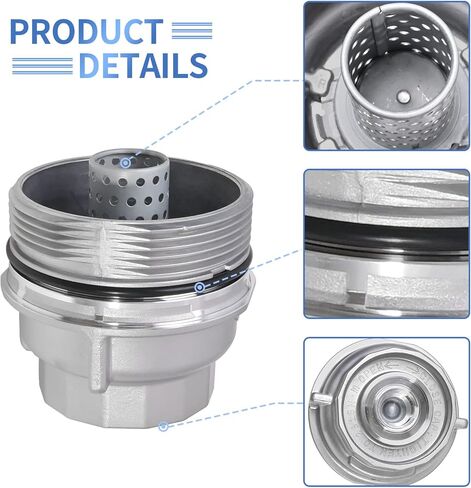 مجموعة غطاء غطاء فلتر الزيت VIKKSAER، 15620-31060 بديلة لسيارة Toyota Tundra Rav4 4Runner Camry Highlander Lexus RX350 Tacoma Avalon Sienna Venza غطاء فلتر الزيت مع قابس الزيت in Kuwait