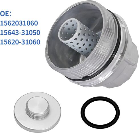 مجموعة غطاء غطاء فلتر الزيت VIKKSAER، 15620-31060 بديلة لسيارة Toyota Tundra Rav4 4Runner Camry Highlander Lexus RX350 Tacoma Avalon Sienna Venza غطاء فلتر الزيت مع قابس الزيت in Kuwait